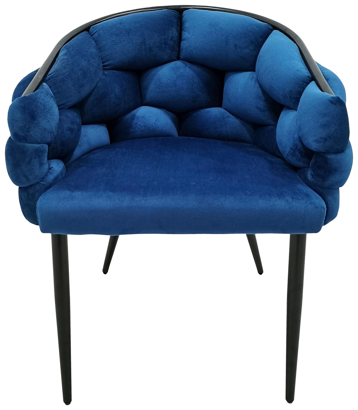 SADA ŽIDLÍ S PODRUČKAMI 2 kusy - modrá/černá, Moderní, kov/textil (65/79/61cm) - MID.YOU