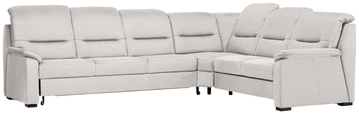 ECKSOFA in Mikrofaser Hellgrau  - Hellgrau/Schwarz, Konventionell, Holz/Textil (303/245cm) - Beldomo Comfort