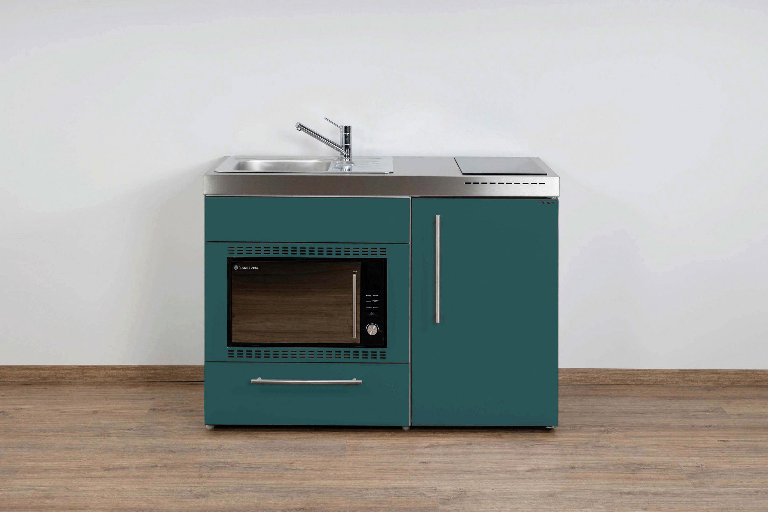 MINIKÜCHE  120/89/60 cm  in Türkis  - Türkis/Edelstahlfarben, Basics, Metall (120/89/60cm)