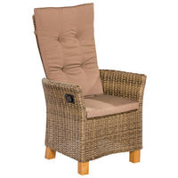 GARTENSESSEL Holz, Metall, Kunststoff, Textil Naturfarben, Akaziefarben, Cappuccino  - Naturfarben/Akaziefarben, KONVENTIONELL, Holz/Kunststoff (59/110/65,5cm) - Gardenson