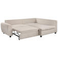 ECKSOFA  in Plüsch Creme  - Creme/Schwarz, KONVENTIONELL, Kunststoff/Textil (249/175cm) - Carryhome