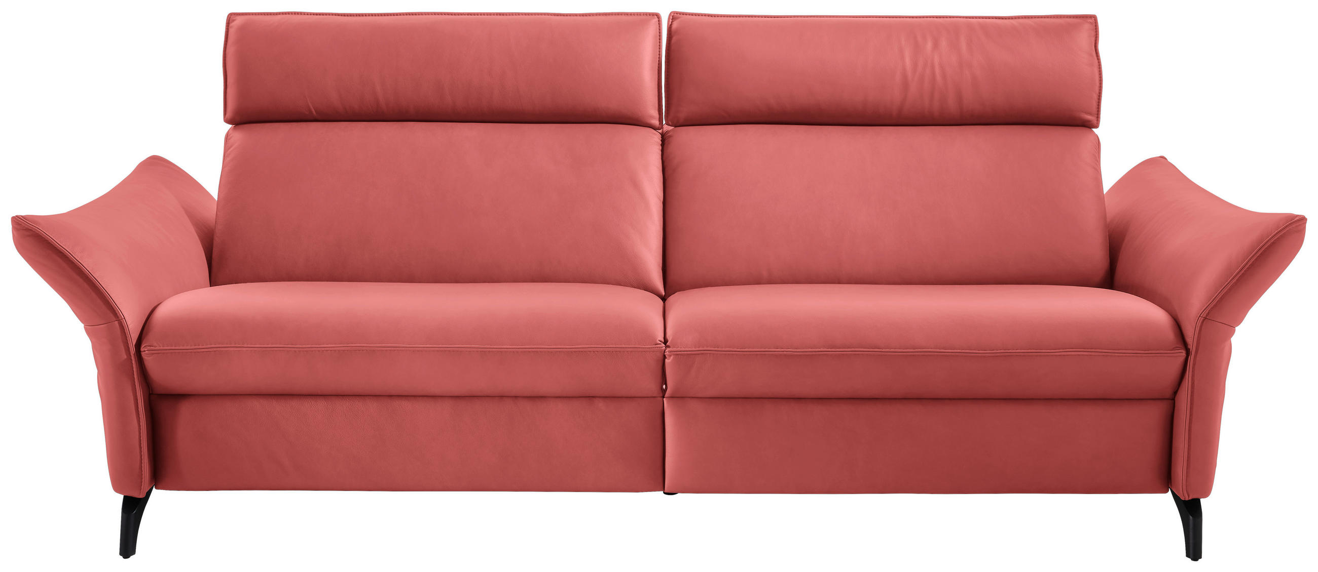 3-SITZER-SOFA Echtleder Rot  - Anthrazit/Rot, Design, Leder/Metall (224/94/95cm) - Himolla
