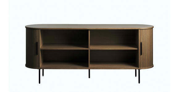 SIDEBOARD 180/76/45 cm  - Eiche dunkel/Schwarz, Trend, Holz/Holzwerkstoff (180/76/45cm) - Xora