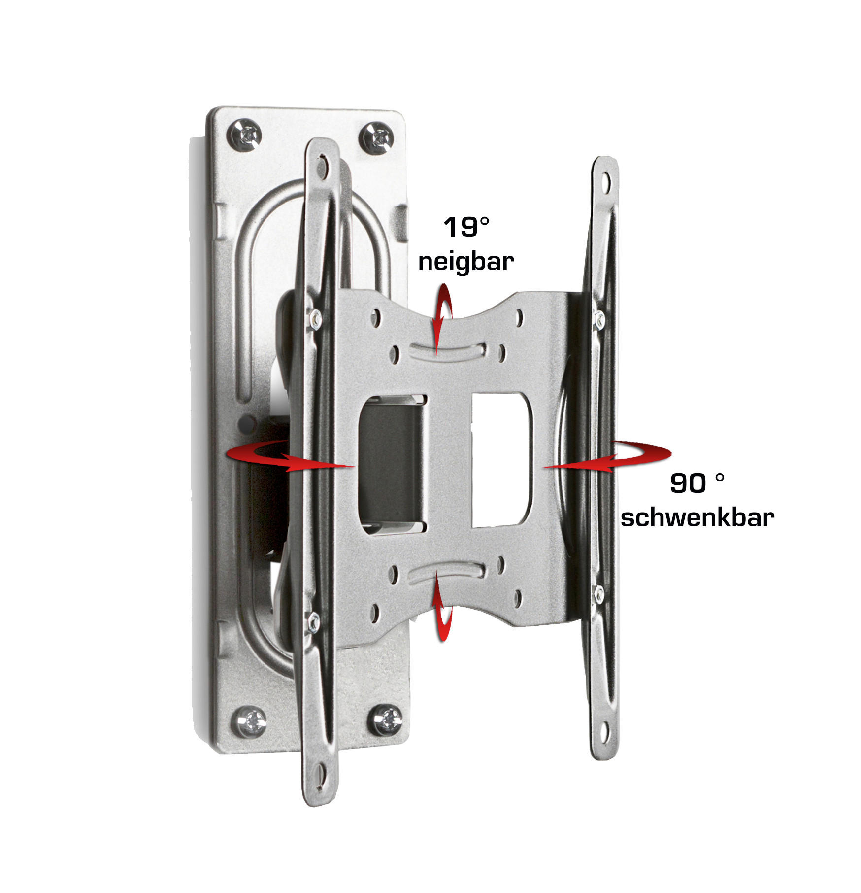 TV-WANDHALTER 37 Zoll  - Silberfarben, KONVENTIONELL, Metall (24,33/22/9,6cm) - MID.YOU