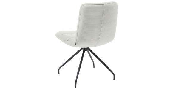 STUHL  in Cord Textil  - Hellgrau/Schwarz, Design, Textil/Metall (52/88/66cm) - Dieter Knoll