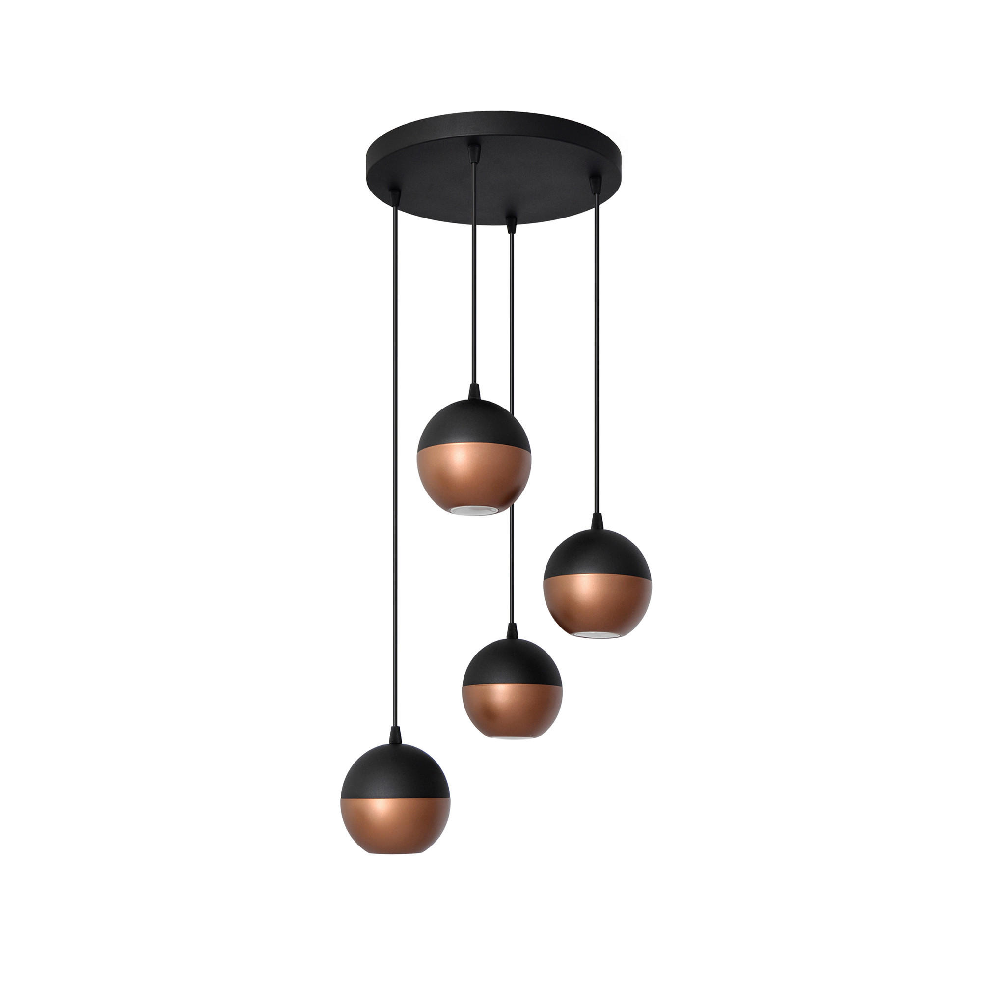 XXXLutz Hängeleuchte Midway Schwarz, Kupfer 35x90x35 cm