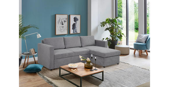 ECKSOFA Grau Webstoff  - Schwarz/Grau, KONVENTIONELL, Kunststoff/Textil (230/155cm) - Carryhome