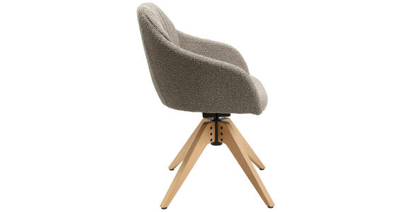 ARMLEHNSTUHL in Flachgewebe - Eichefarben/Naturfarben, Design, Holz/Textil (58/82,5-85,2/60cm) - Johann Jakob