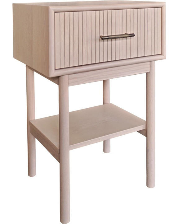 SÄNGBORD i faner ek ek Bianco  - ek Bianco, Modern, trä (45/66/35cm) - Best Price