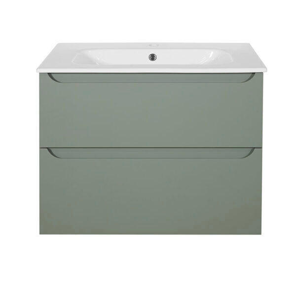 KOMBI UMIVAONIK  maslinasto zelena  - bijela/maslinasto zelena, Basics, drvni materijal/keramika (81/46,5/58cm)