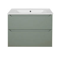 KOMBI UMIVAONIK  maslinasto zelena  - bijela/maslinasto zelena, Basics, drvni materijal/keramika (81/46,5/58cm)