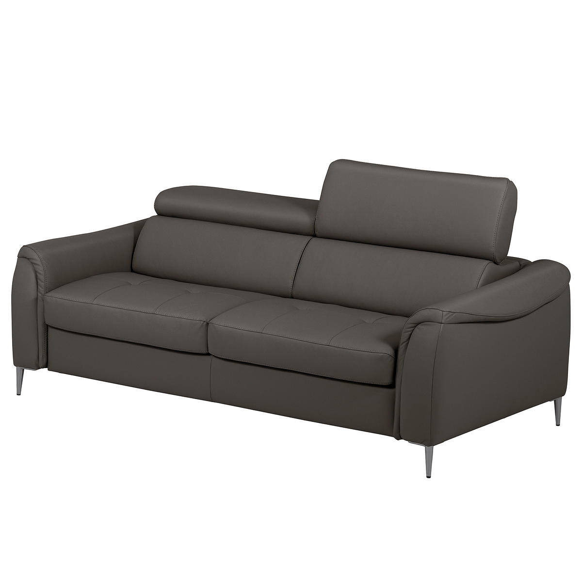 SCHLAFSOFA PAFOS Dunkelbraun Echtleder Lederlook  - Dunkelbraun/Schwarz, Design, Leder/Textil (203/77-98/103cm) - MID.YOU