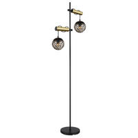 STEHLEUCHTE - Goldfarben/Schwarz, Design, Kunststoff/Metall (51/25/168cm) - Globo