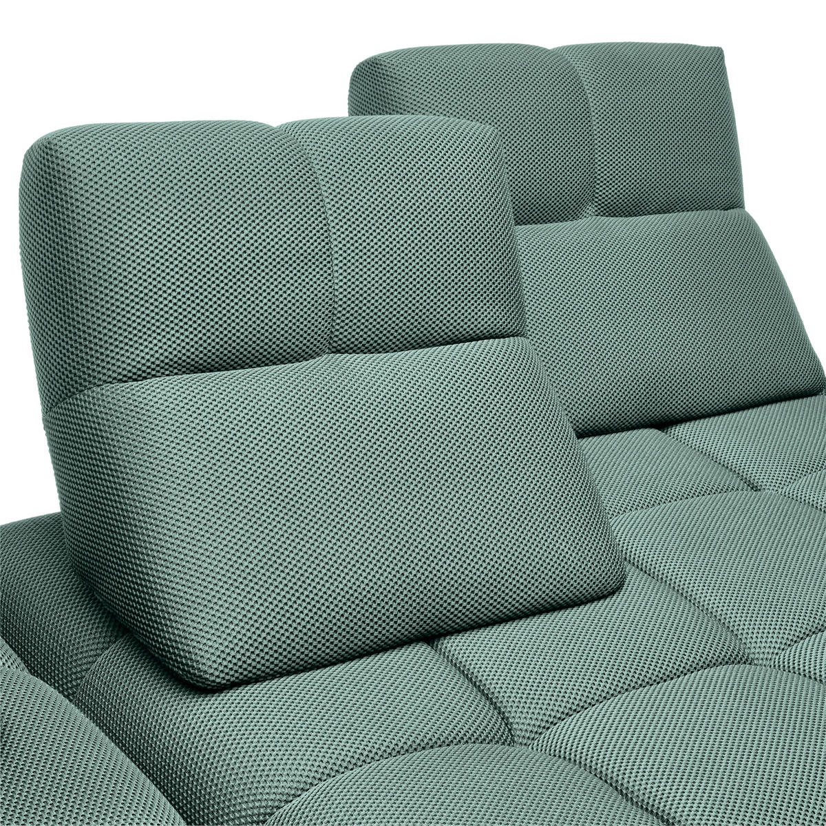 ECKSOFA in Struktur Hellblau  233/313 cm  - Schwarz/Hellblau, Design, Kunststoff/Textil (233/313cm) - Emilio Belluti