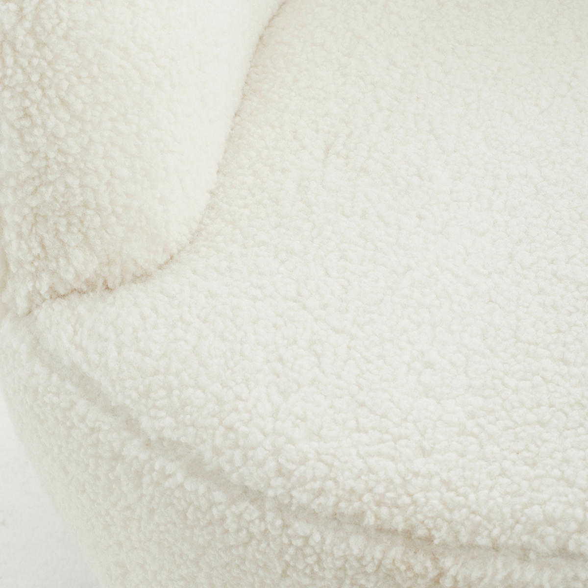 SESSEL Bouclé, Teddystoff Naturfarben, Weiß    - Weiß/Naturfarben, MODERN, Holz/Textil (74/71/72cm) - Livetastic