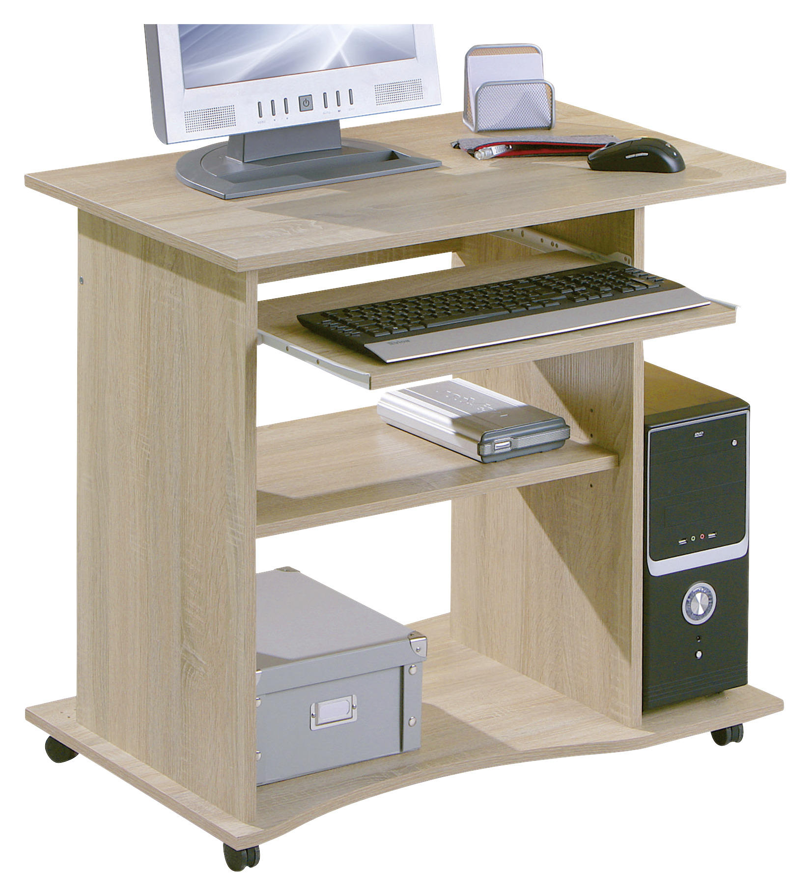 COMPUTERTISCH Sonoma Eiche  - Sonoma Eiche, KONVENTIONELL, Holzwerkstoff/Kunststoff (80/50/75cm) - MID.YOU