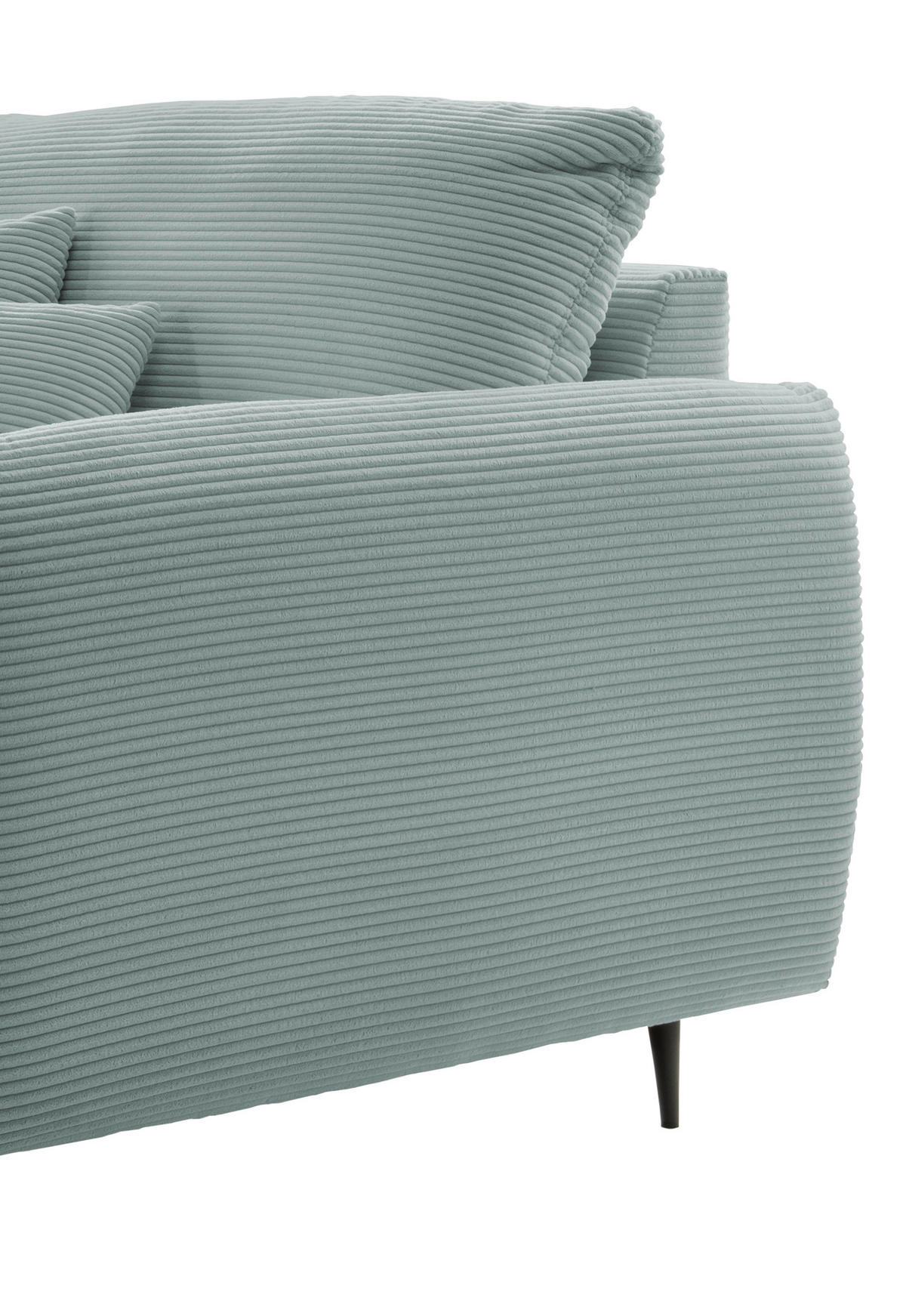 XXL-SESSEL Cord Hellblau    - Schwarz/Hellblau, Design, Textil/Metall (112/95/158cm) - Livetastic