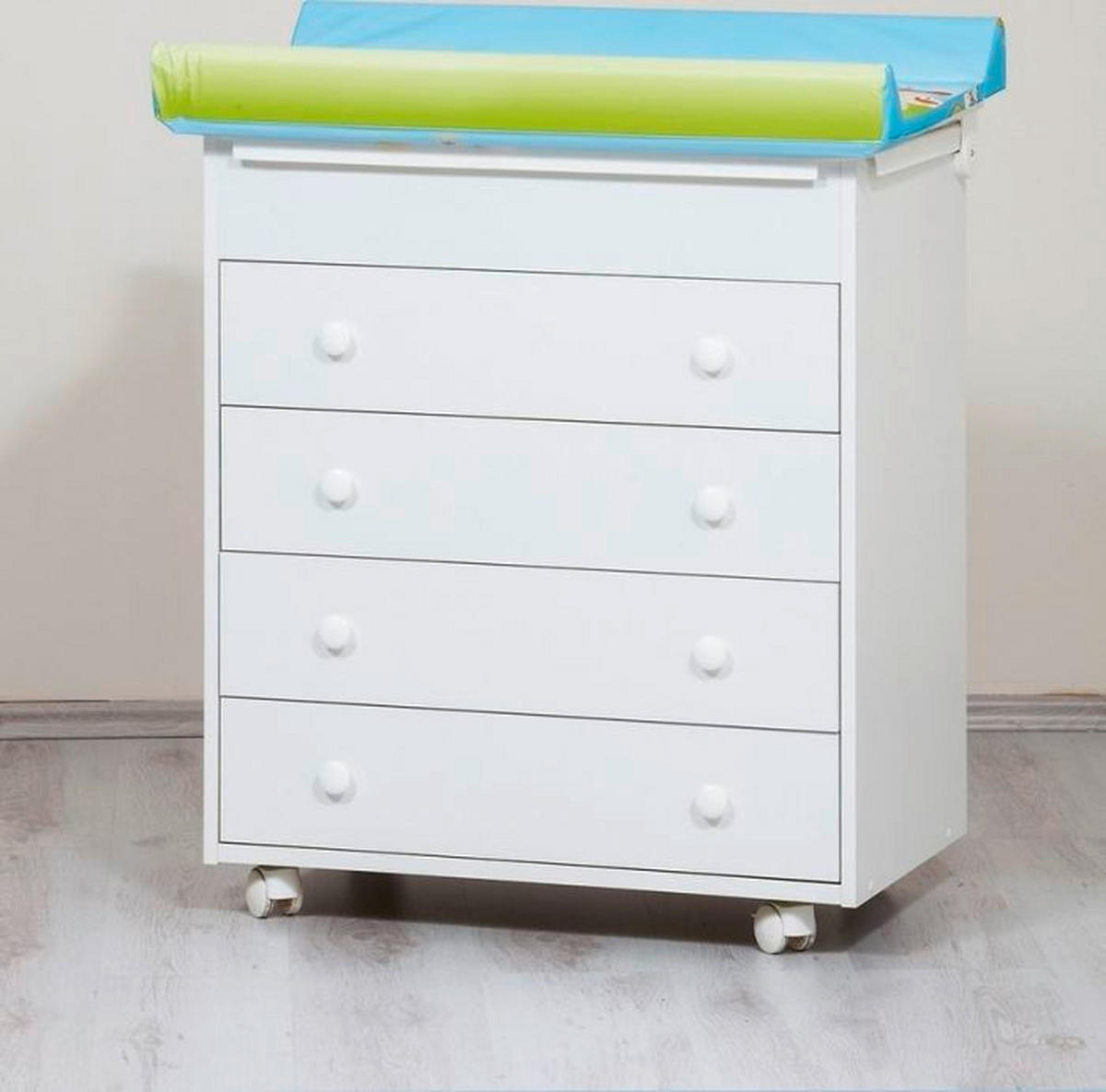 KOMODA ZA PRESVLAČENJE  LISABON  - bela, Osnovno, pločasti materijal (47/97/76cm)