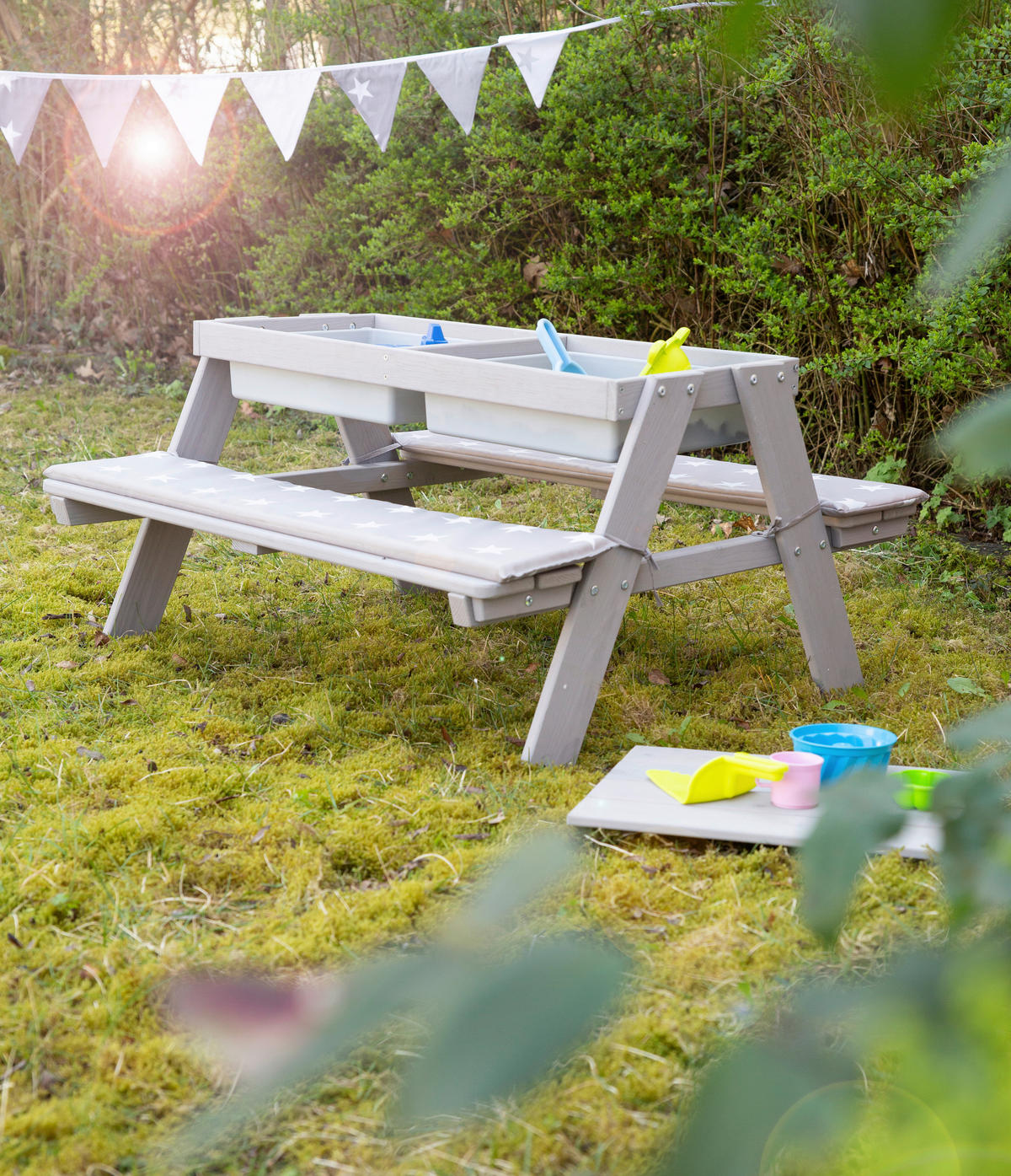 KINDER-GARTENSET Holz  - Grau, Basics, Holz (89/50/85,5cm) - Roba