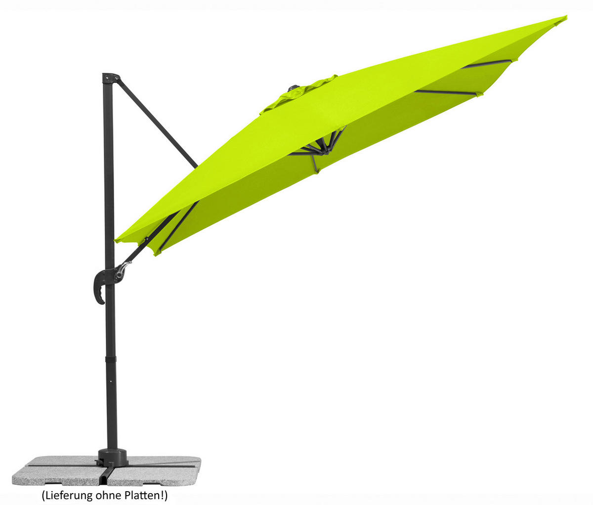 BOČNÍ SLUNEČNÍK 338/239/270 cm - zelená/antracitová, Basics, kov/textil (338/239/270cm)