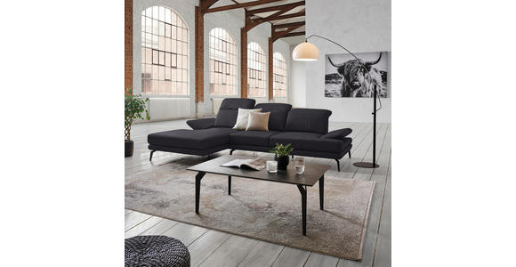 ECKSOFA in Echtleder Dunkelbraun  - Dunkelbraun/Schwarz, Design, Leder/Metall (184/288cm) - Novel