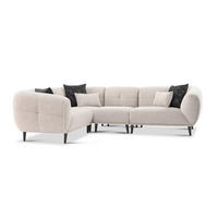 ECKSOFA in Bouclé Hellgrau  218/286 cm  - Anthrazit/Hellgrau, Design, Holz/Textil (218/286cm) - Livetastic