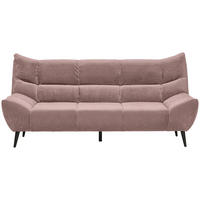 3-SITZER-SOFA Mikrofaser Altrosa  - Schwarz/Altrosa, Design, Textil/Metall (222/106/99cm) - Xora