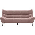 3-SITZER-SOFA Mikrofaser Altrosa  - Schwarz/Altrosa, Design, Textil/Metall (224/106/101cm) - Xora