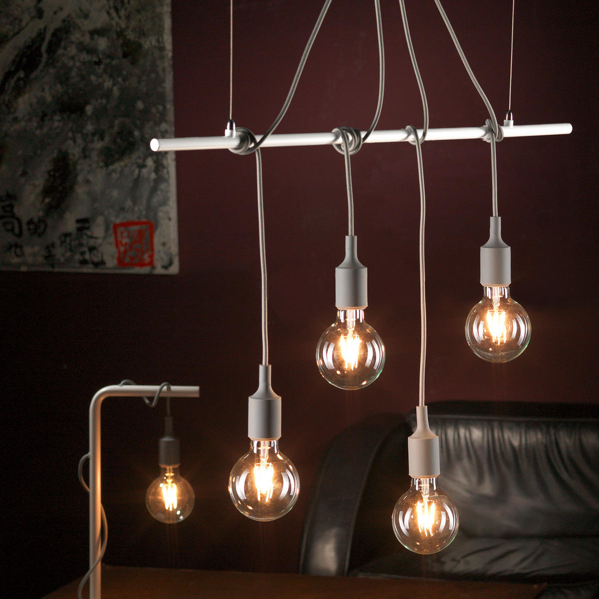 HÄNGELEUCHTE WIRE 80/10/90 cm   - Weiß, Basics, Metall (80/10/90cm)