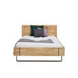 BETT 140/200 cm  in Anthrazit, Buchefarben  - Anthrazit/Buchefarben, Natur, Holz/Metall (140/200cm) - Linea Natura