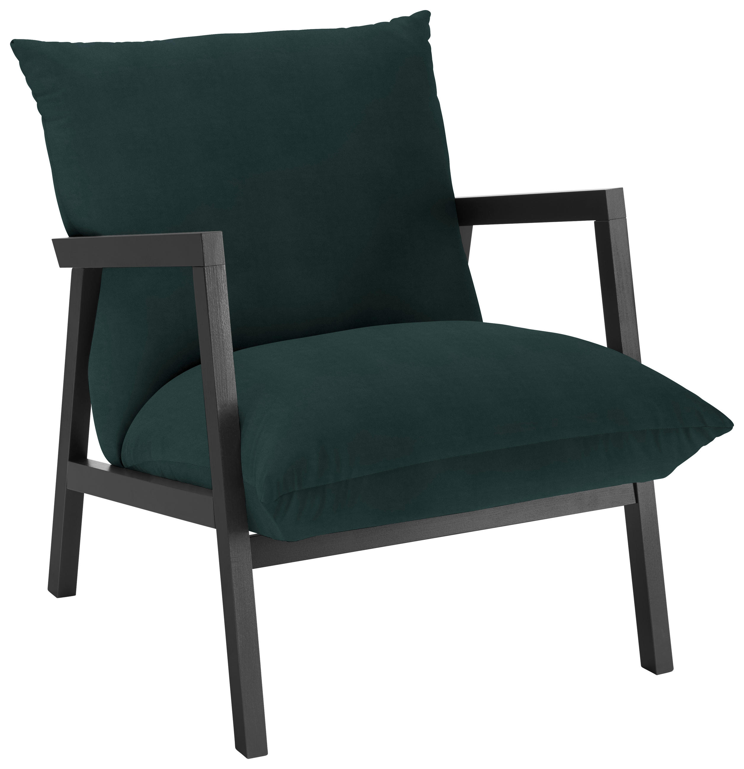 SESSEL Mikrofaser Dunkelgrün    - Wengefarben/Dunkelgrün, Design, Holz/Textil (63/76/80cm) - Carryhome