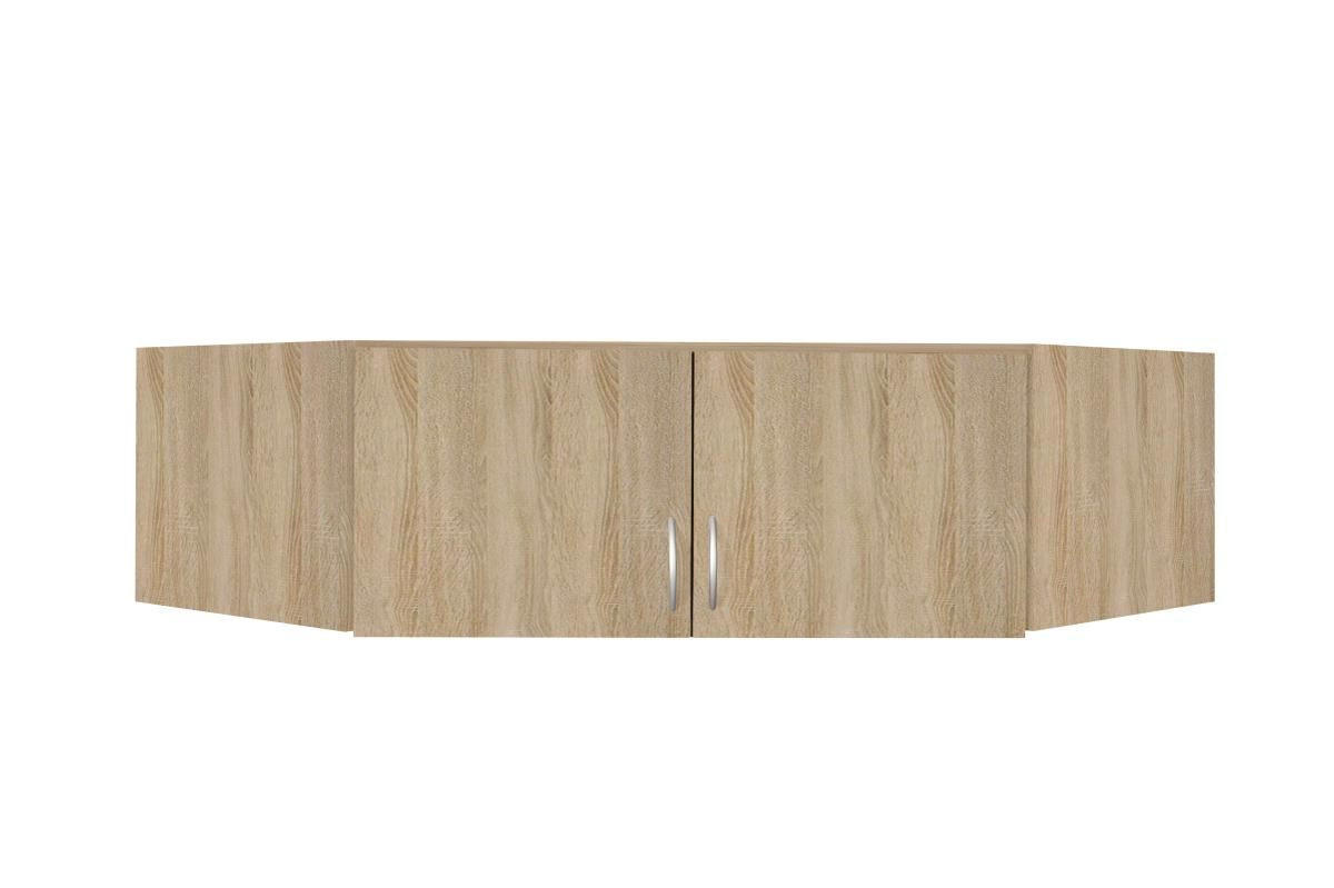 AUFSATZSCHRANK 117/39/52,2 cm   - Silberfarben/Sonoma Eiche, Design, Holzwerkstoff/Kunststoff (117/39/52,2cm) - Boxxx