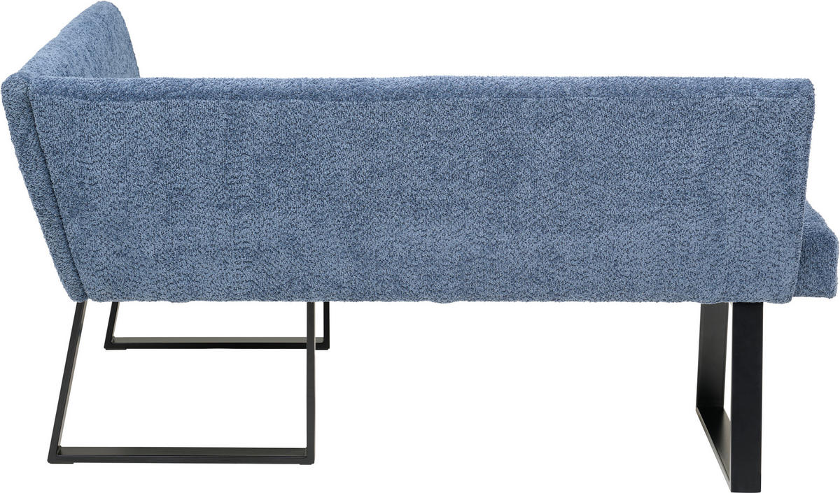 ECKBANK 160/130 cm  in Dunkelblau  - Schwarz/Dunkelblau, KONVENTIONELL, Textil/Metall (160/130cm) - MID.YOU