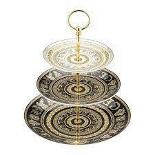 ETAŽER  vitrus gala  28/28/30 cm           - zlate barve/črna, Basics, kovina/keramika (28/28/30cm) - Versace