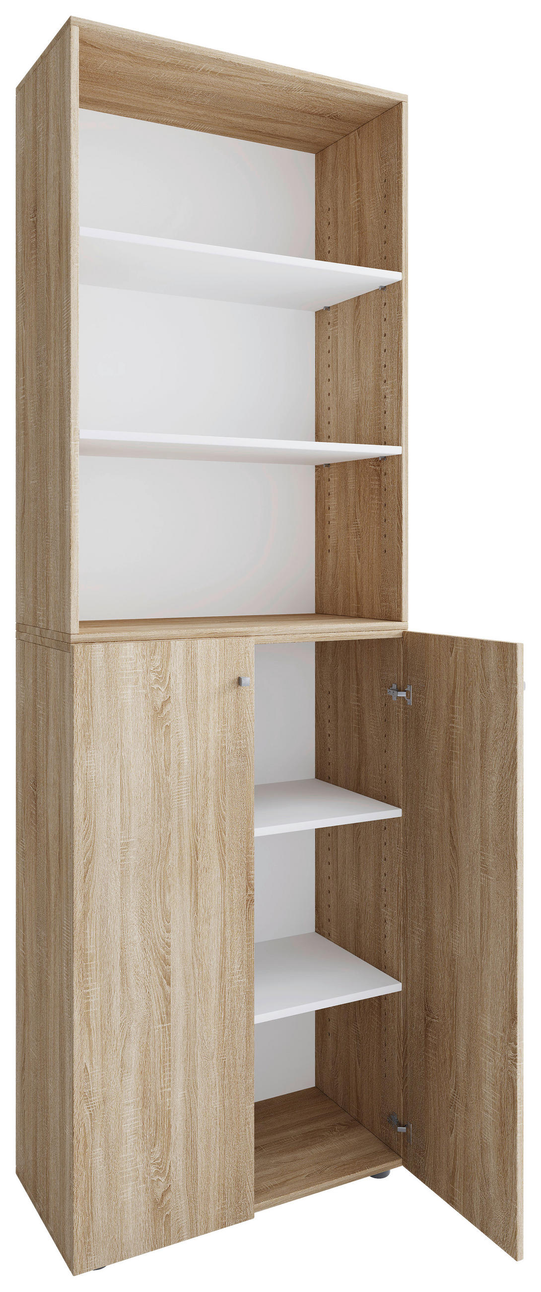 SCHUHSCHRANK Lona 70/220/40 cm  - Silberfarben/Schwarz, Design, Holzwerkstoff/Kunststoff (70/220/40cm) - MID.YOU