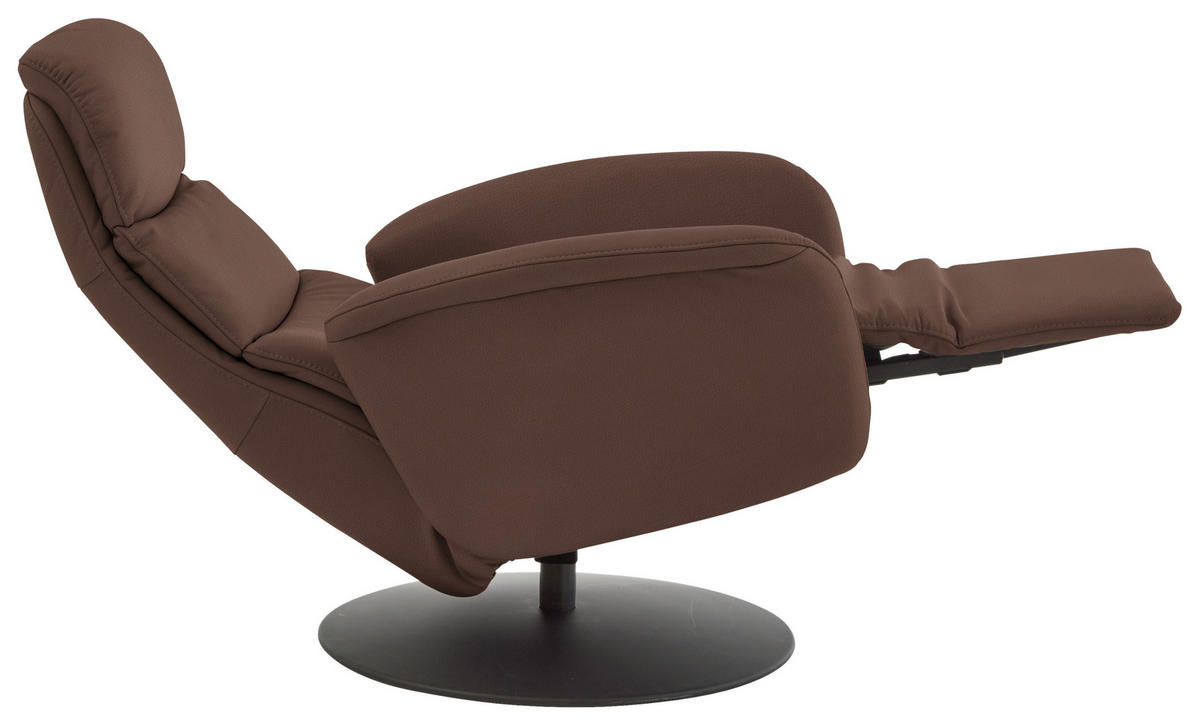 RELAXSESSEL in Leder Braun  - Schwarz/Braun, Design, Leder/Metall (76/108/86cm) - Dieter Knoll