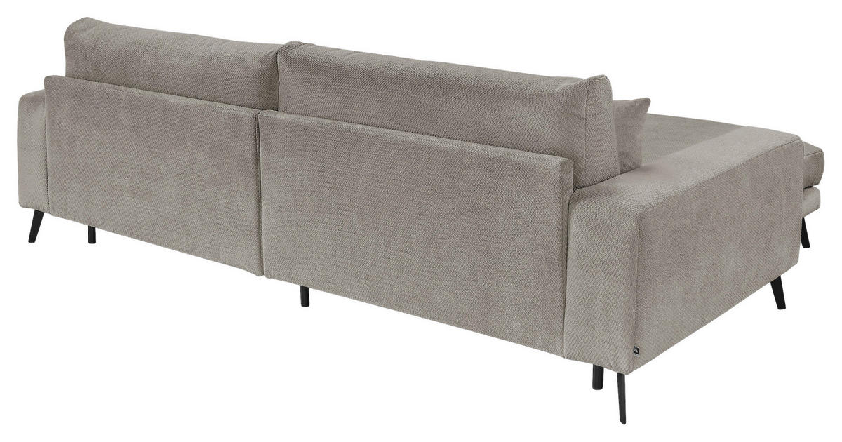 ECKSOFA Hellgrau Webstoff  - Hellgrau/Schwarz, KONVENTIONELL, Textil/Metall (196/269cm) - SetOne by Musterring