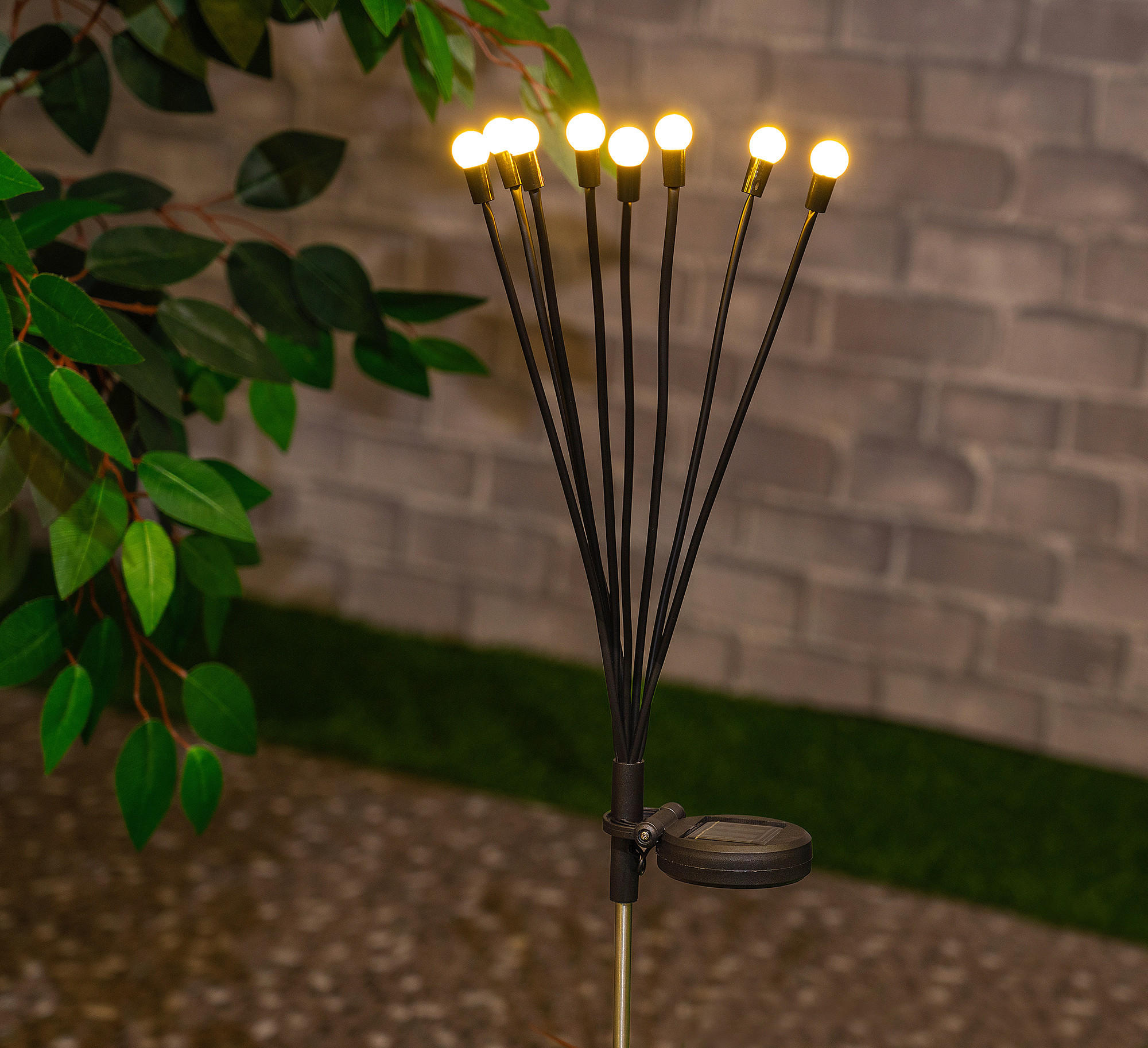 SOLARLEUCHTE - Schwarz/Weiß, Trend, Kunststoff/Metall (65cm) - Ambia Garden