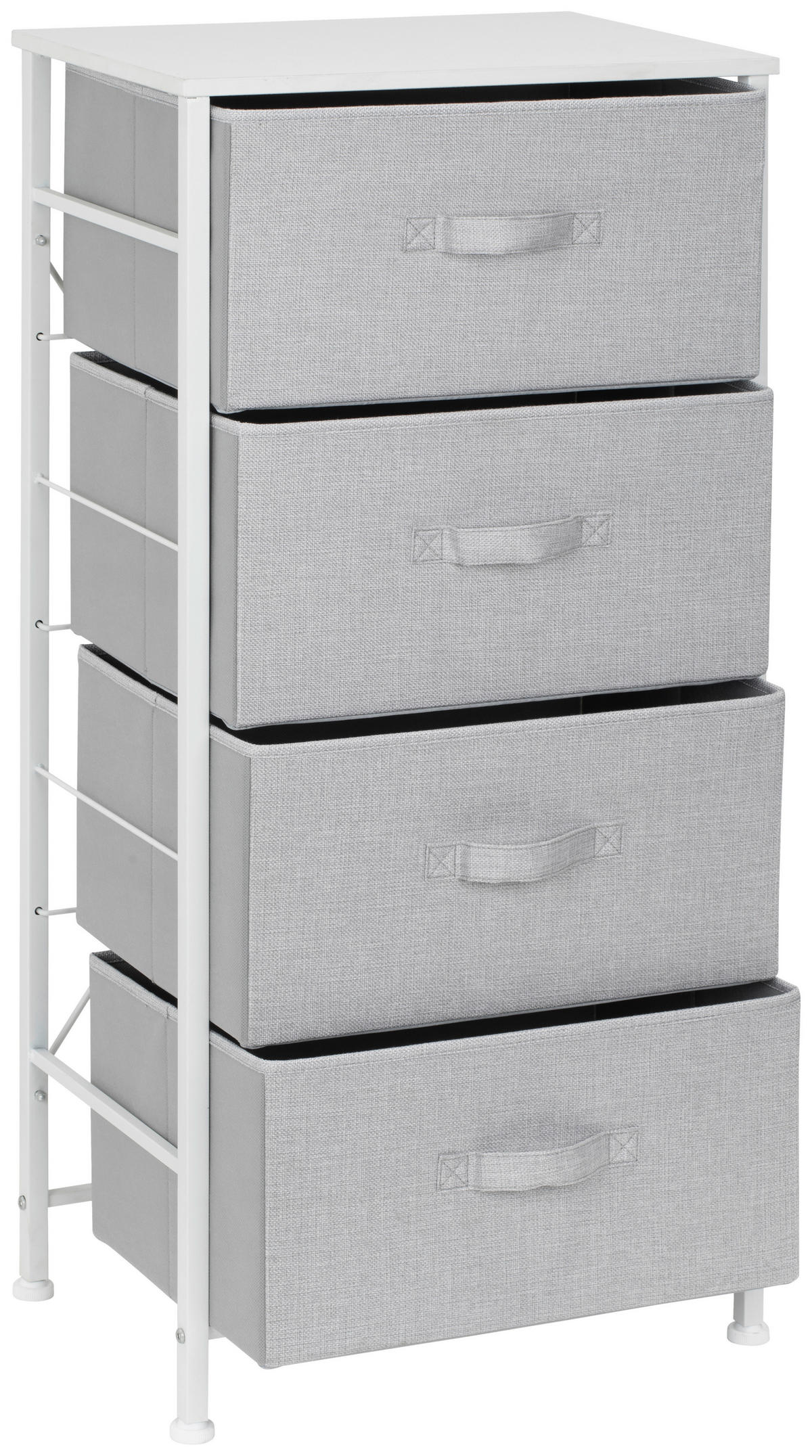 KOMMODE  in 45/92.5/30 cm  - Weiß/Grau, MODERN, Holzwerkstoff/Textil (45/92.5/30cm) - PBJ