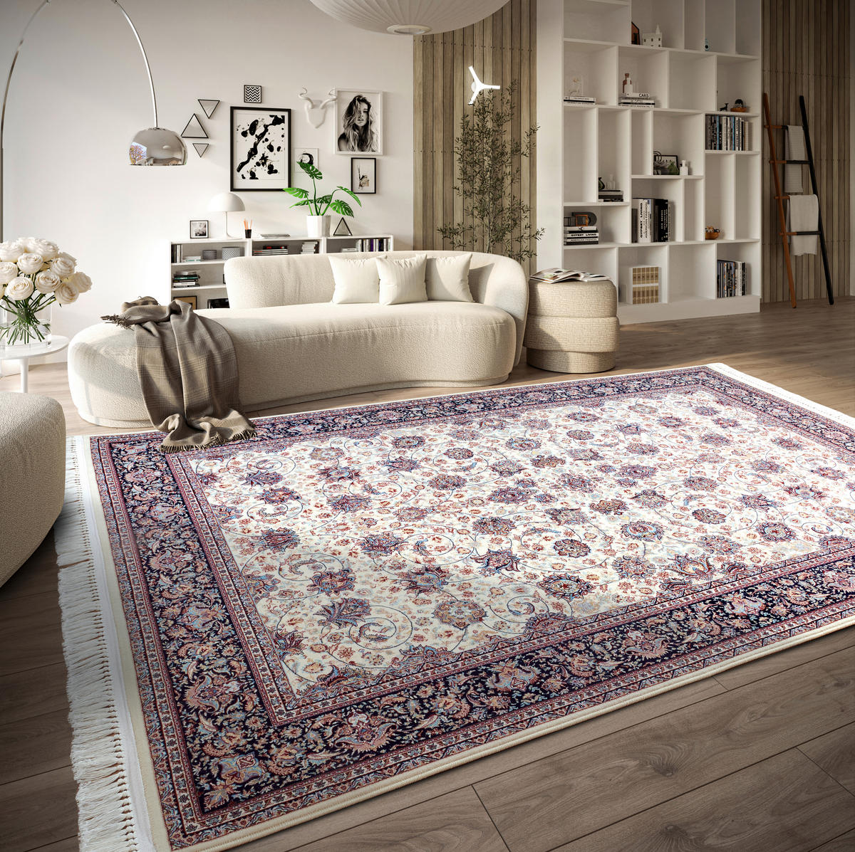 FLACHWEBETEPPICH 128/190 cm Kollektion 1870 Blau, Creme  - Blau/Creme, Design, Kunststoff/Textil (128/190cm) - Villeroy & Boch