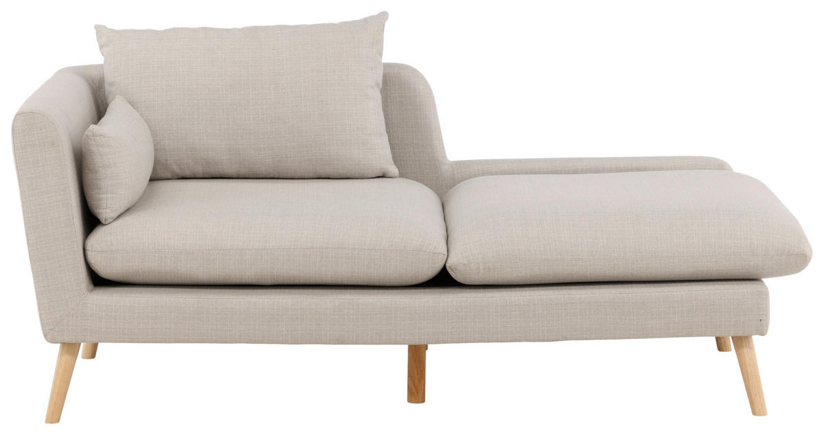 RÉCAMIERE in Leinenoptik Beige  - Beige, Design, Holz/Textil (174/80/93cm) - Livetastic