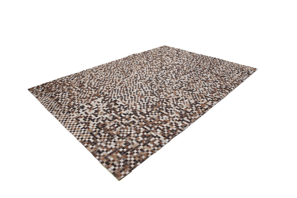 KOŽNI TEPIH 90/160 cm   bež  Patchwork  - bež, Natur, koža/tekstil (90/160cm)
