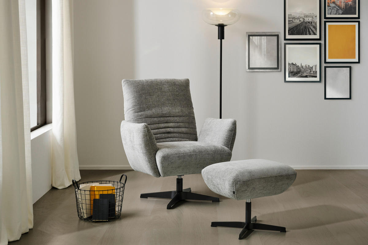 KRESLO, textil, sivá - čierna/sivá, Design, kov/textil (60/94/86cm) - Dieter Knoll
