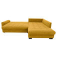 ECKSOFA Currygelb Cord Rückenkissen, Armlehnenkissen, Bettkasten, Schlaffunktion, Rücken echt, Liegefläche im Originalstoff  - Currygelb/Schwarz, KONVENTIONELL, Kunststoff/Textil (304/212cm) - Carryhome
