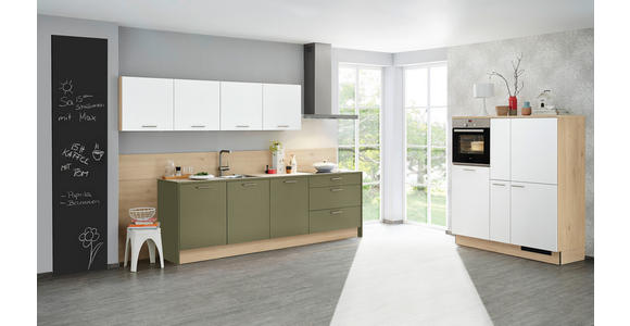 EINBAUKÜCHE   - Eichefarben/Magnolie, Design, Holzwerkstoff - Dieter Knoll