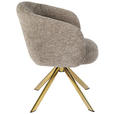 ARMLEHNSTUHL  Sitzfläche 360° drehbar Mikrofaser  Taupe, Goldfarben  - Taupe/Goldfarben, Design, Textil/Metall (61,5/82/61,5cm) - Hom`in
