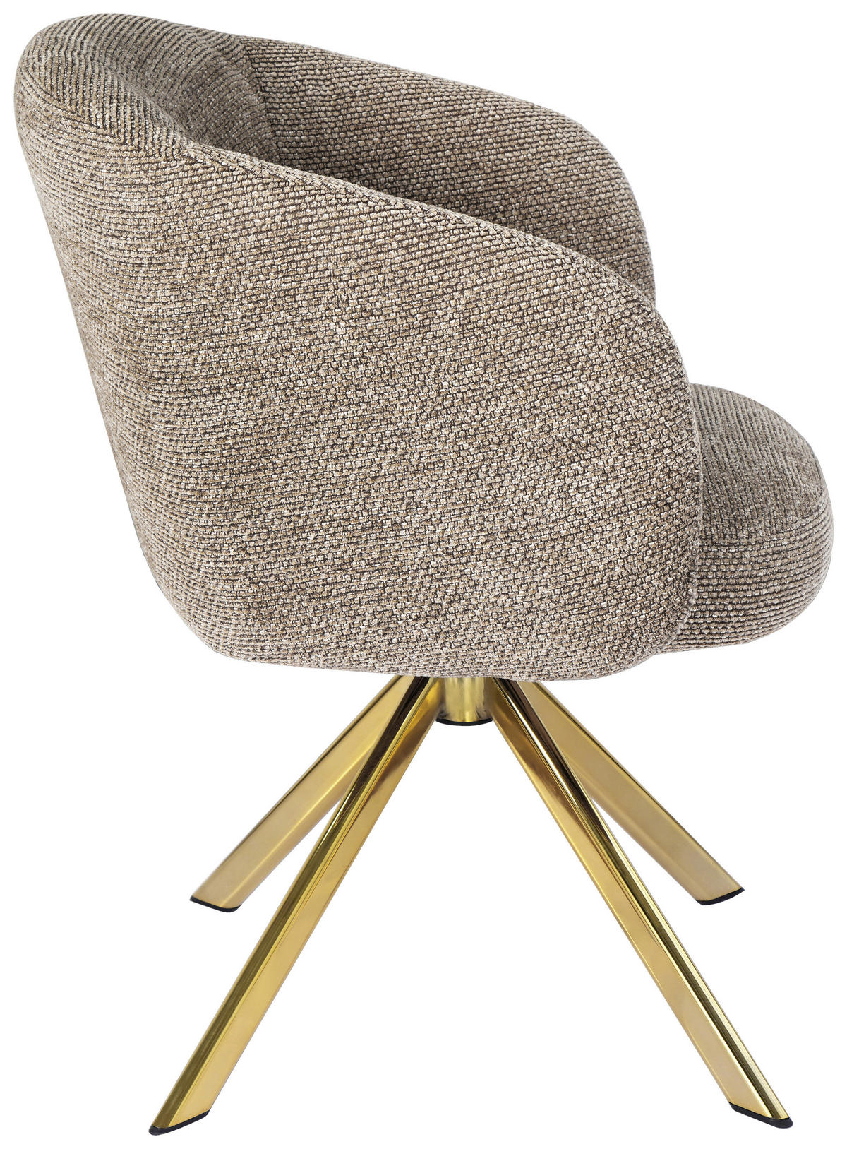 ARMLEHNSTUHL  Sitzfläche 360° drehbar Mikrofaser  Taupe, Goldfarben  - Taupe/Goldfarben, Design, Textil/Metall (61,5/82/61,5cm) - Hom`in
