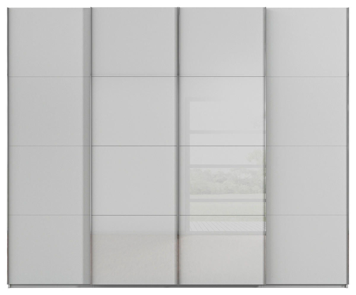 SCHWEBETÜRENSCHRANK 271/235/68 cm 4-türig Grau  - Chromfarben/Grau, KONVENTIONELL, Glas/Holzwerkstoff (271/235/68cm) - Novel