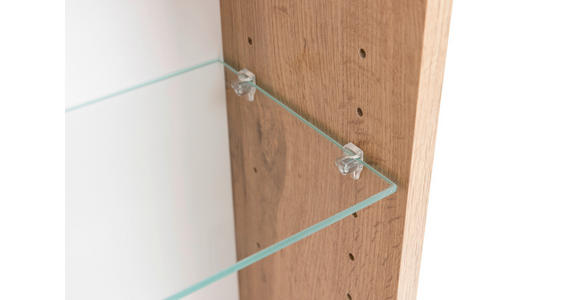 SPIEGELSCHRANK 120/64/20 cm - Eiche Wotan/Alufarben, Natur, Glas/Holzwerkstoff (120/64/20cm) - Xora