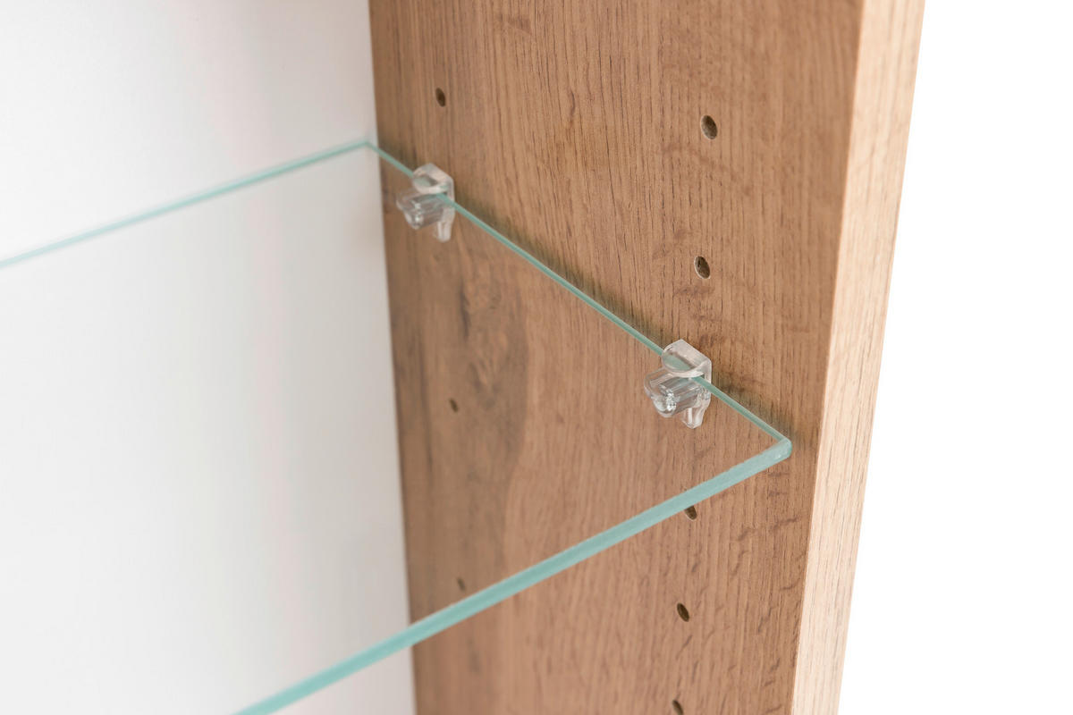 SPIEGELSCHRANK 100/64/20 cm  - Chromfarben/Eiche Wotan, Natur, Glas/Holzwerkstoff (100/64/20cm) - Xora